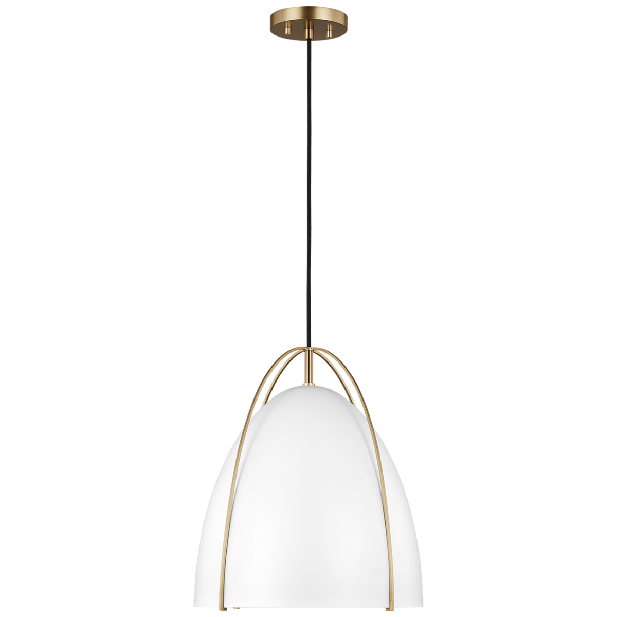 Suspension Norman M - Laiton satiné Blanc mat Ampoules non incluses by Visual Comfort Studio | Luminaires & cie