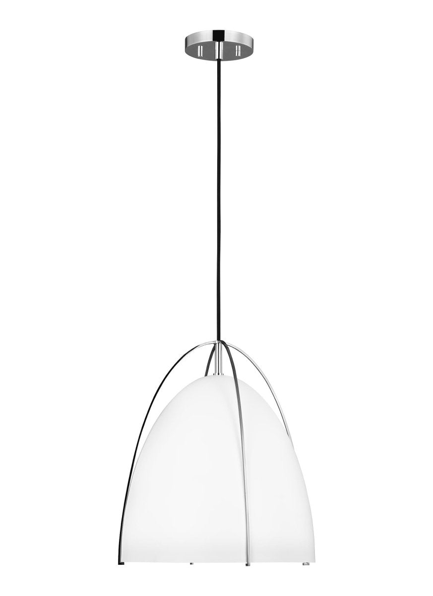 Suspension Norman M - Chrome Blanc mat Ampoules DEL incluses by Visual Comfort Studio | Luminaires & cie
