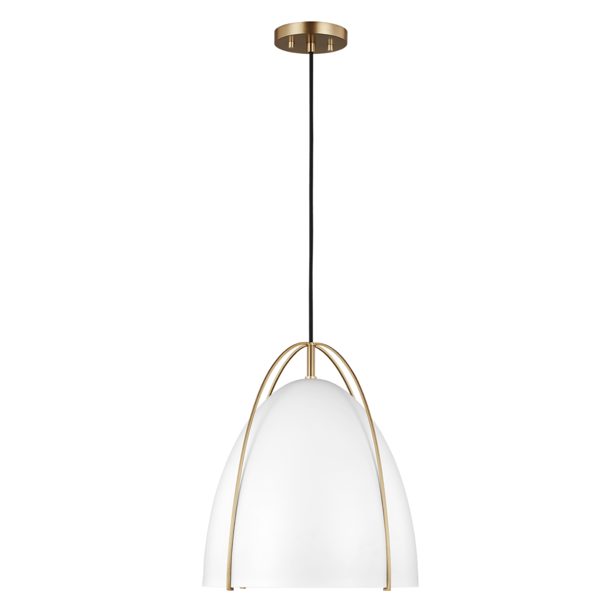 Suspension Norman M - Laiton satiné Blanc mat Ampoules DEL incluses by Visual Comfort Studio | Luminaires & cie