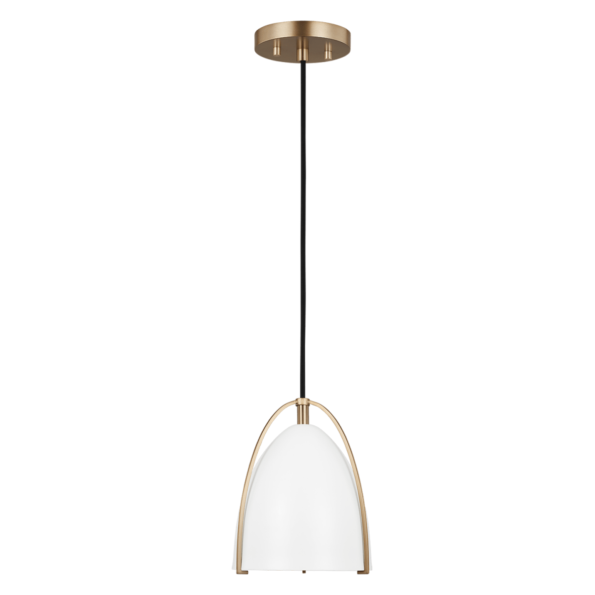 Suspension Norman S - Laiton satiné Blanc mat Ampoules non incluses by Visual Comfort Studio | Luminaires & cie