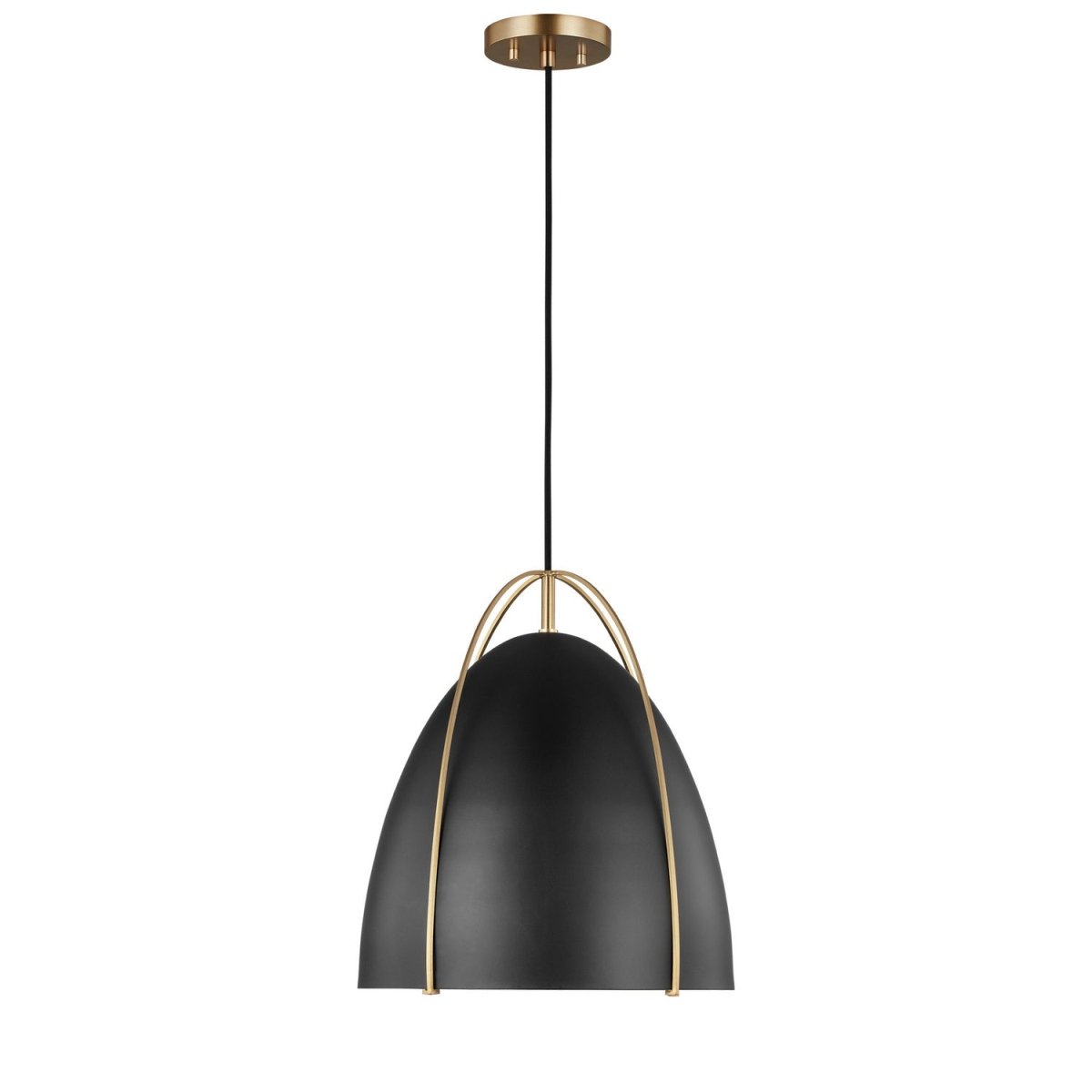 Suspension Norman - Satin Brass Midnight Black 13.375 by Visual Comfort Studio | Luminaires & cie