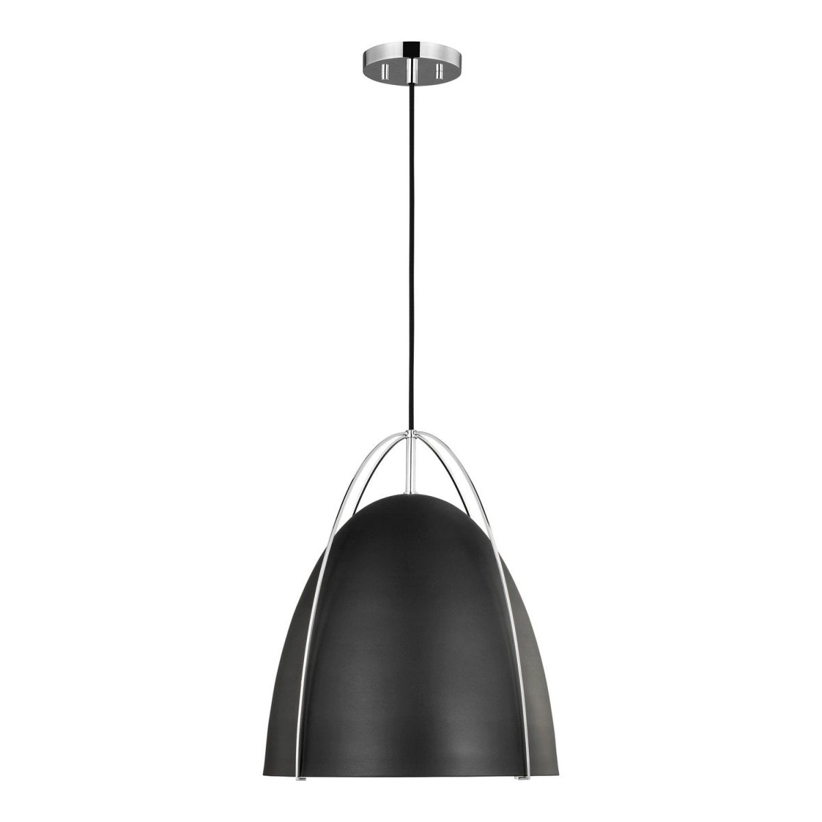Suspension Norman - Chrome Midnight Black 15.5 by Visual Comfort Studio | Luminaires & cie