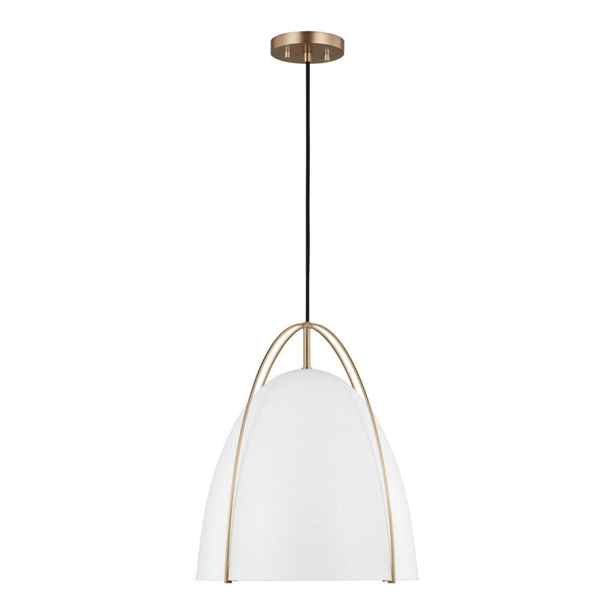 Suspension Norman - Satin Brass Matte White 15.5 by Visual Comfort Studio | Luminaires & cie