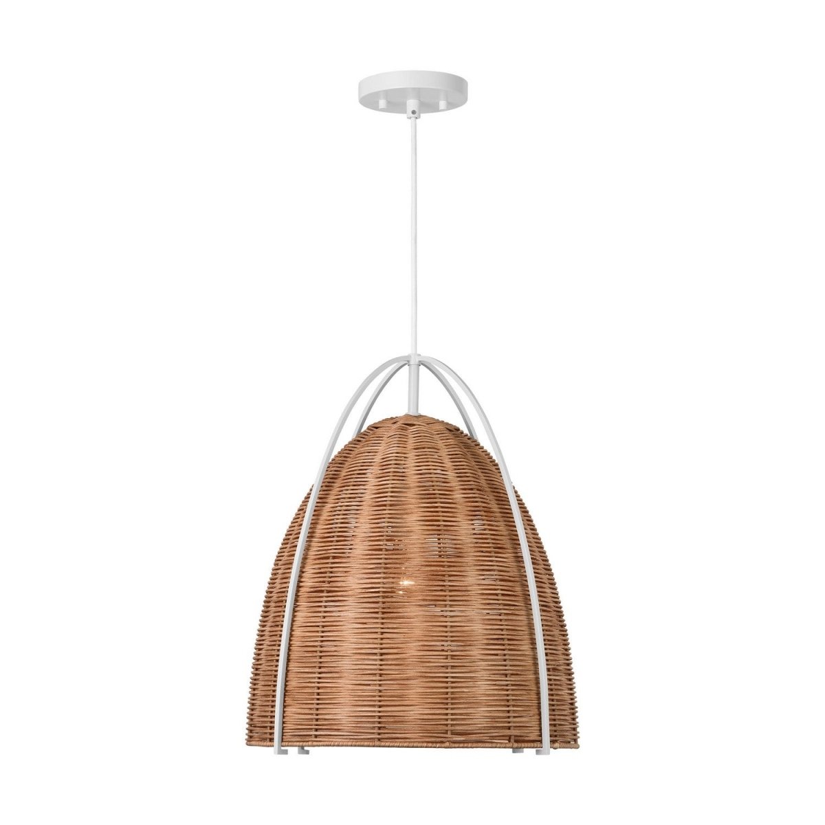 Suspension Norman - Matte White Blonde Rattan 15.5 by Visual Comfort Studio | Luminaires & cie