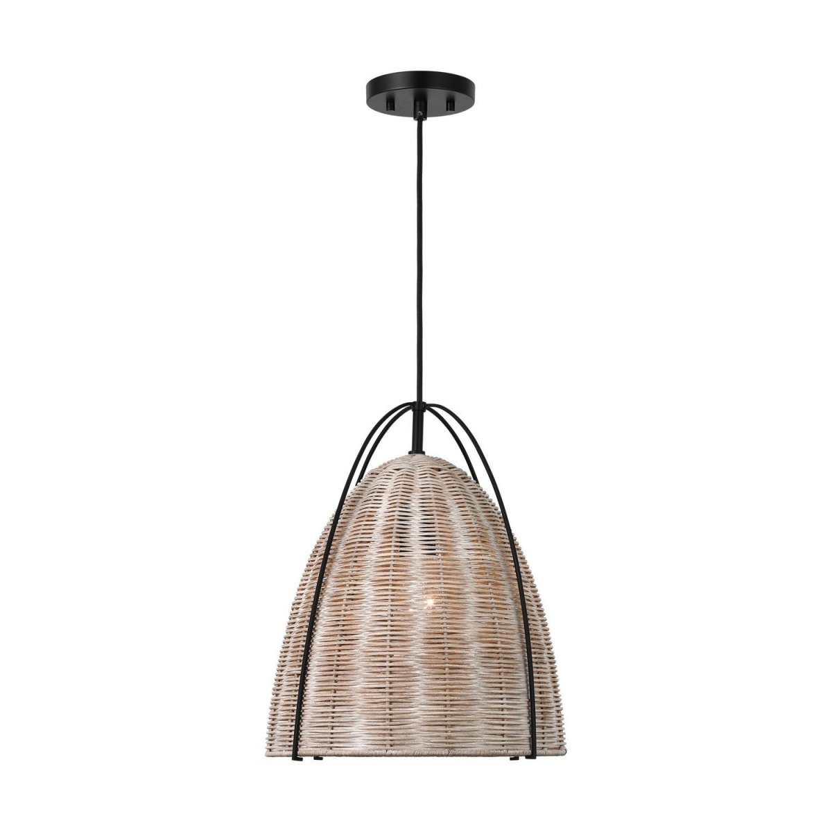 Suspension Norman - Midnight Black Ash Wicker 13.375 by Visual Comfort Studio | Luminaires & cie
