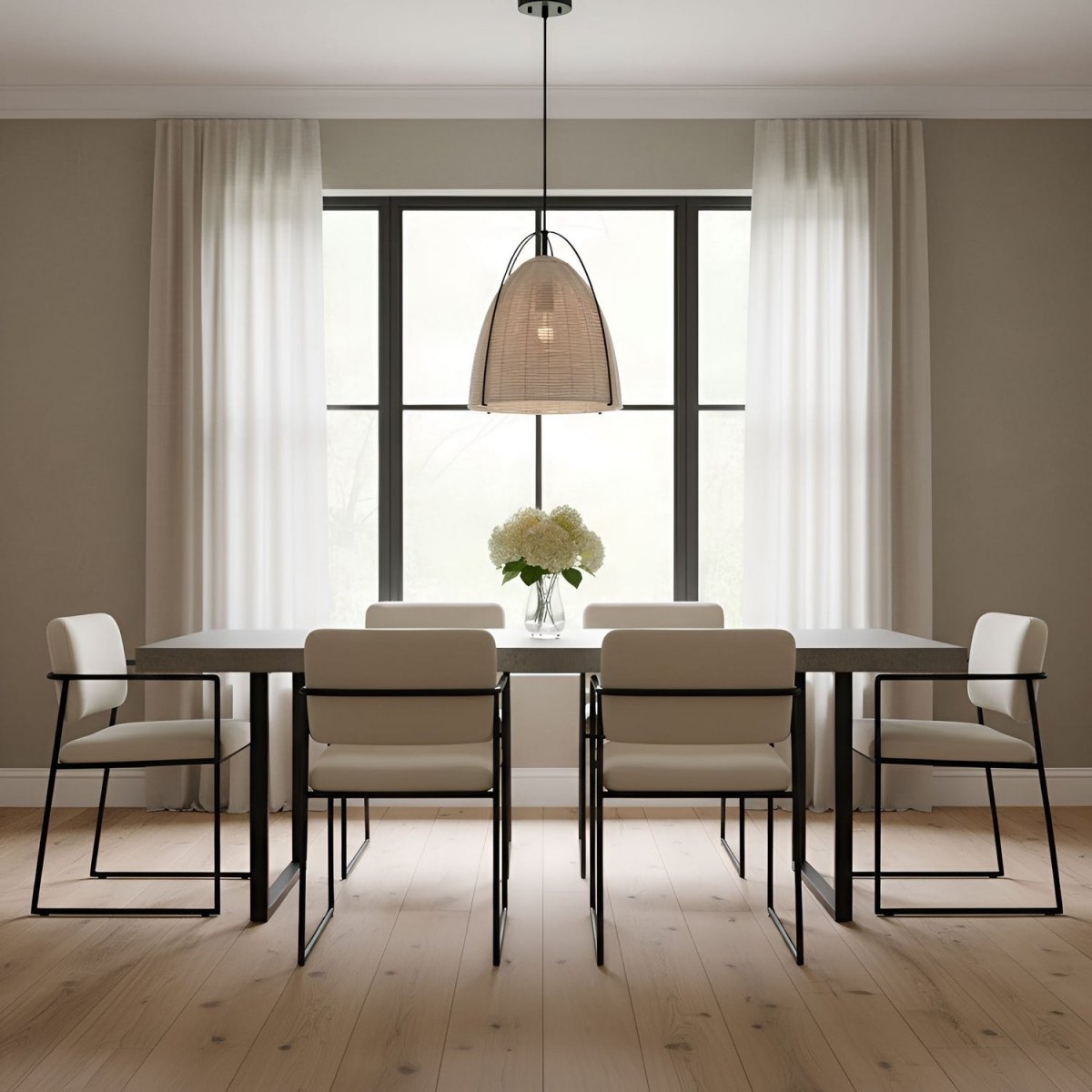 Suspension Norman - Satin Brass Chalk Wicker 13.375 by Visual Comfort Studio | Luminaires & cie