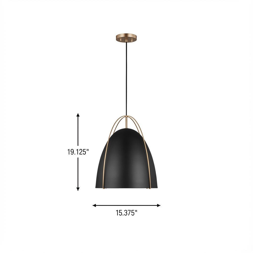 Suspension Norman - Satin Brass Chalk Wicker 13.375 by Visual Comfort Studio | Luminaires & cie