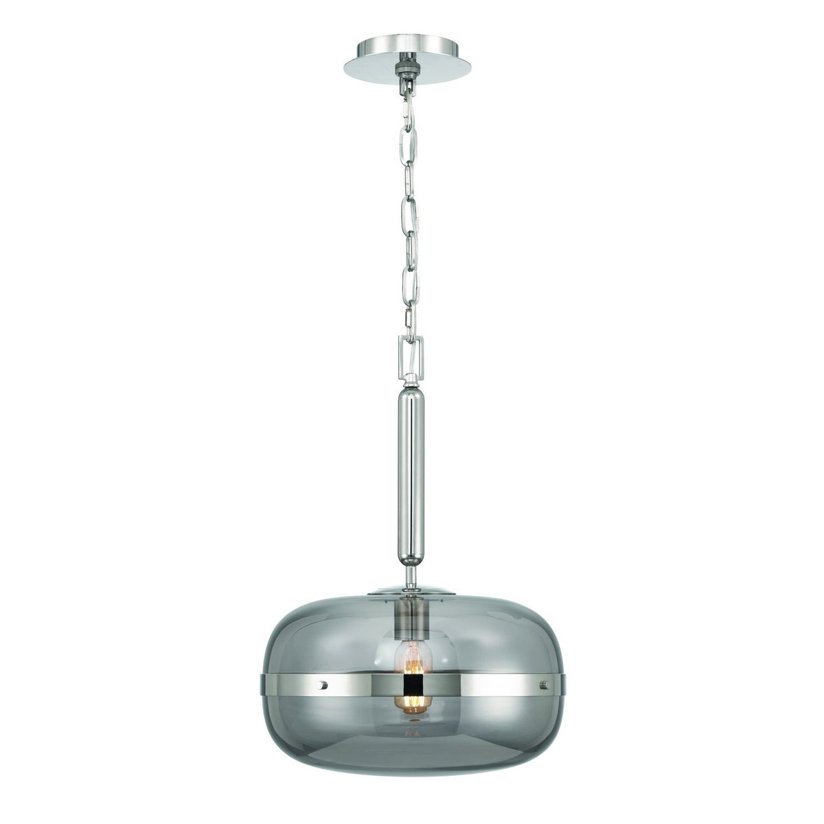 Suspension Nottingham Abat-jour globe en verre fumé – vue 2