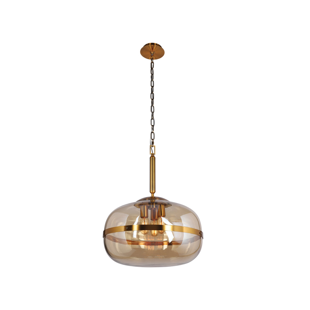 Suspension Nottingham Verre tambour ambre – Eurofase