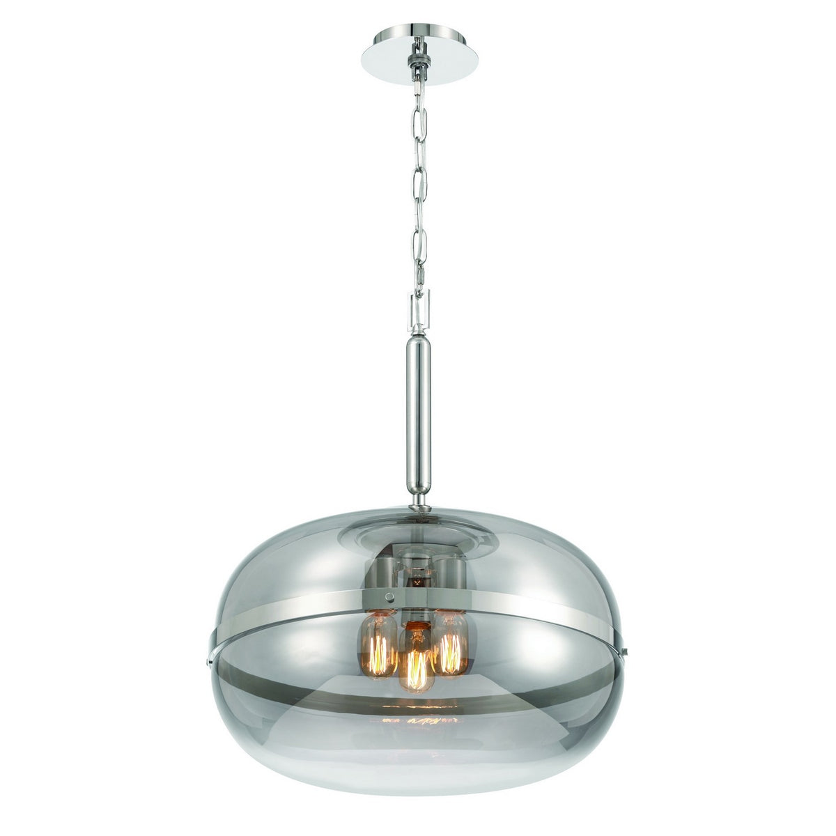 Suspension Nottingham Verre fumé tambour – vue 2