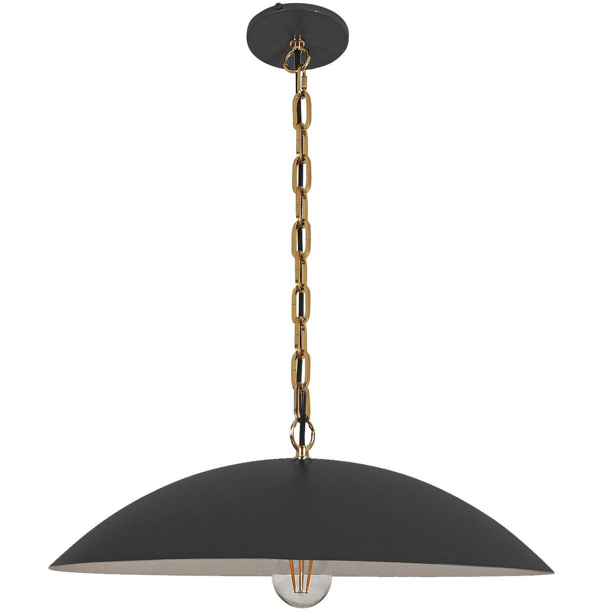 Suspension chaîne Ofelia 19 3/4", Noir mat – Dainolite