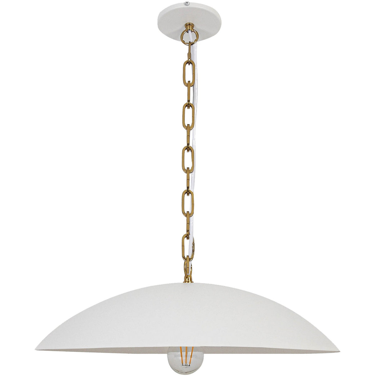 Suspension chaîne Ofelia 19 3/4", Blanc mat – Dainolite