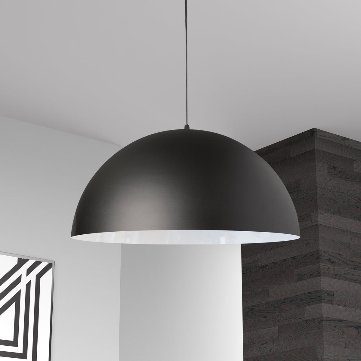 Suspension Ofelia Noir / Noir mat, 20", Noir mat et blanc – vue 2