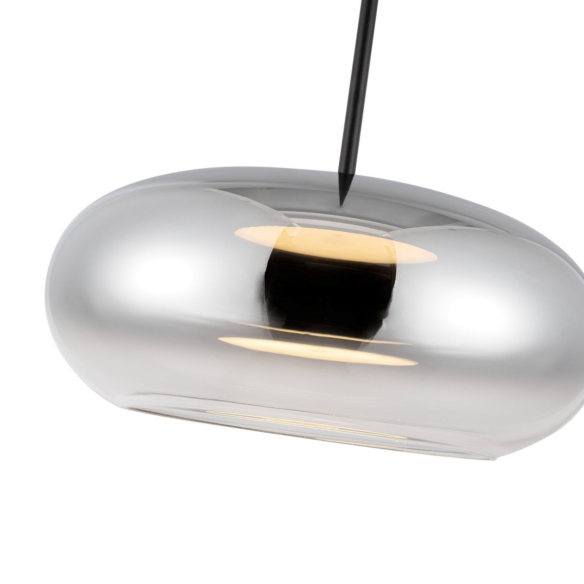 Suspension ovale Trinity Noir / Chrome – vue 4