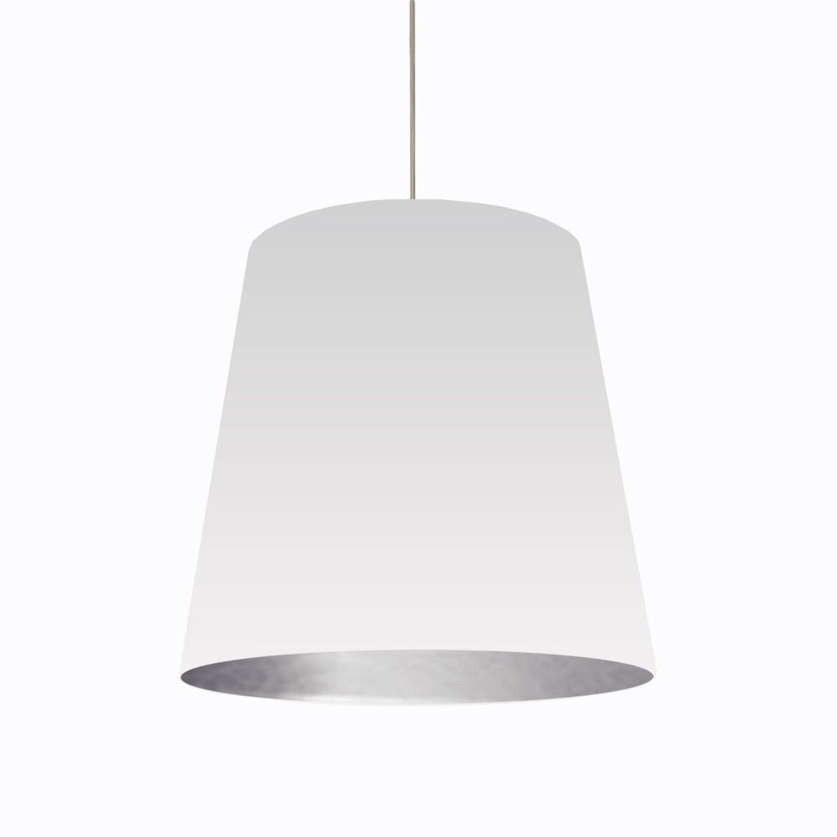 Suspension Oversized Drum - Chrome poli Blanc et argent 26" by Dainolite | Luminaires & cie