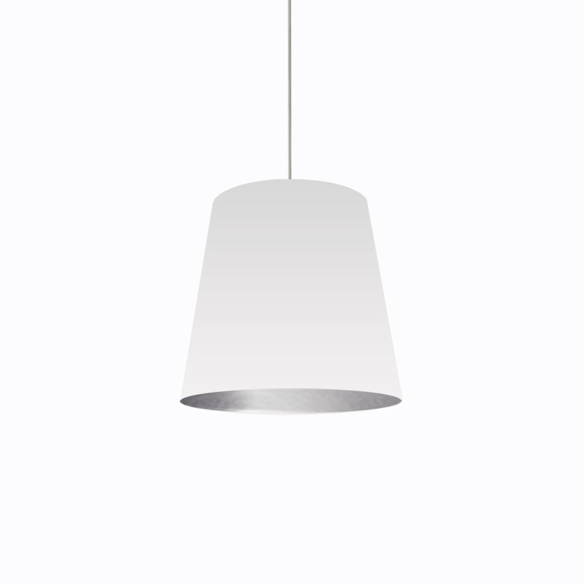 Suspension Oversized Drum - Chrome poli Blanc et argent 20" by Dainolite | Luminaires & cie