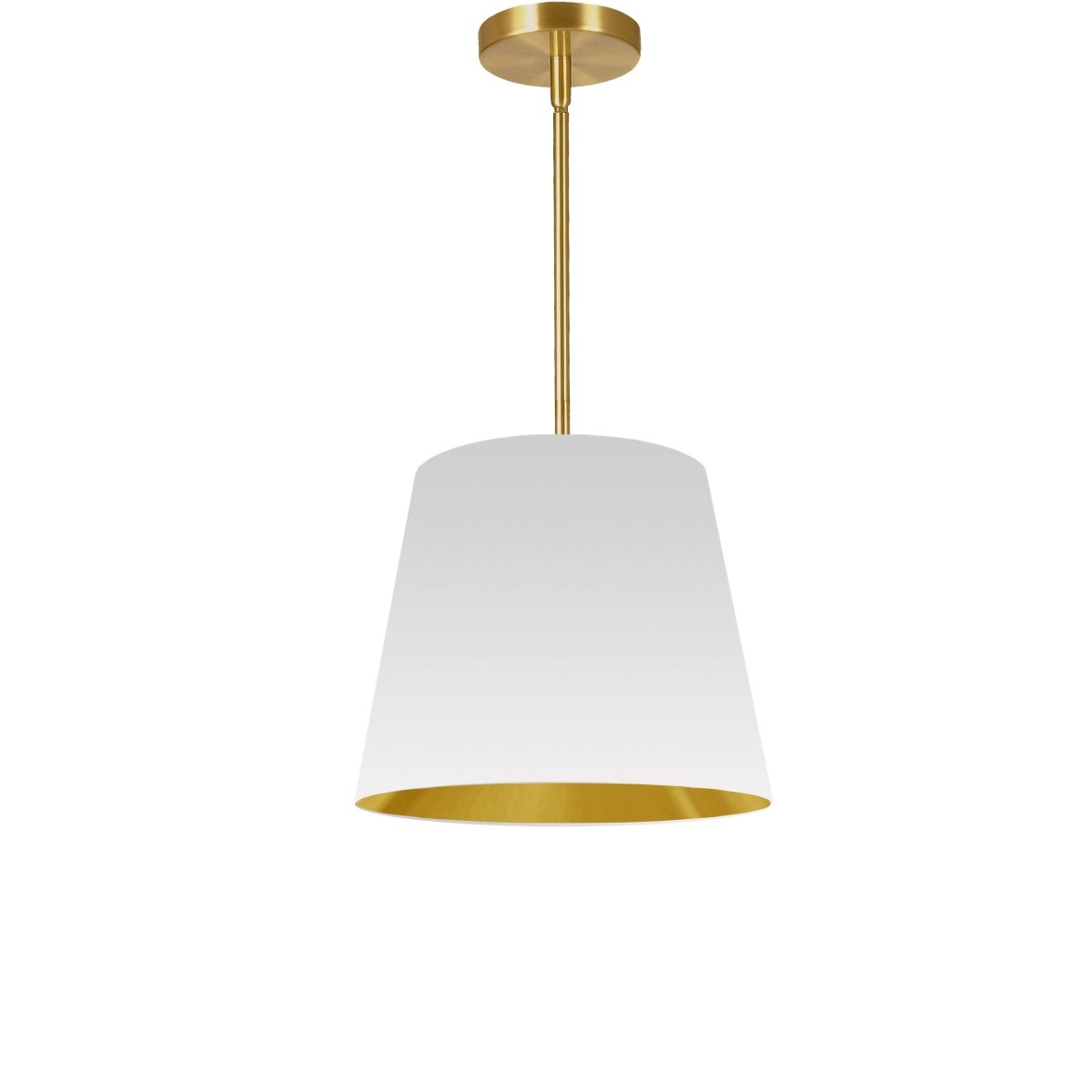 Suspension Oversized Drum - Laiton vieilli Blanc et or 14" by Dainolite | Luminaires & cie