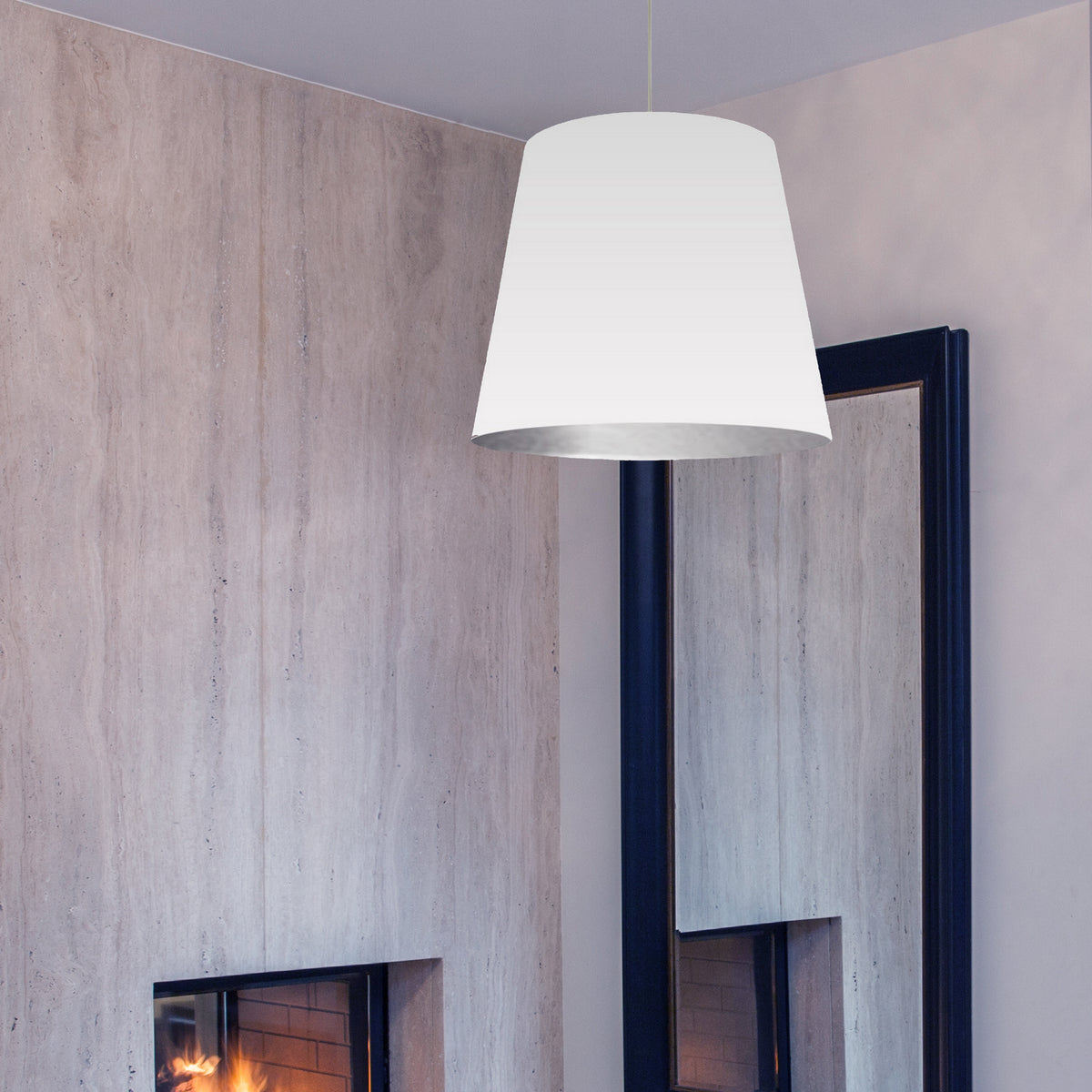 Suspension Oversized Drum Blanc et argent, 20", Tambour – vue 2