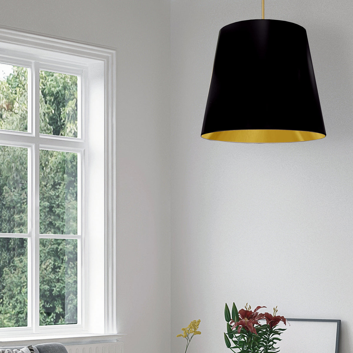 Suspension Oversized Drum Noir et or, 26", Tambour effilé – vue 2