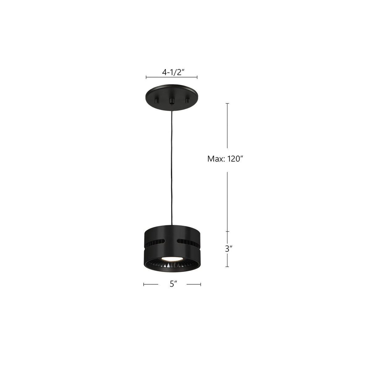 Mini-suspension Oxford Noir – vue 2