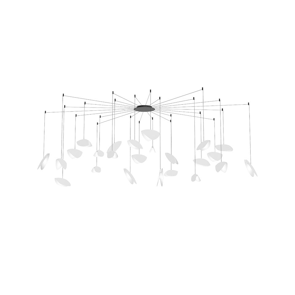 Suspension Papillons Multiple - 24 - lumières Swag Blanc satiné by Sonneman | Luminaires & cie