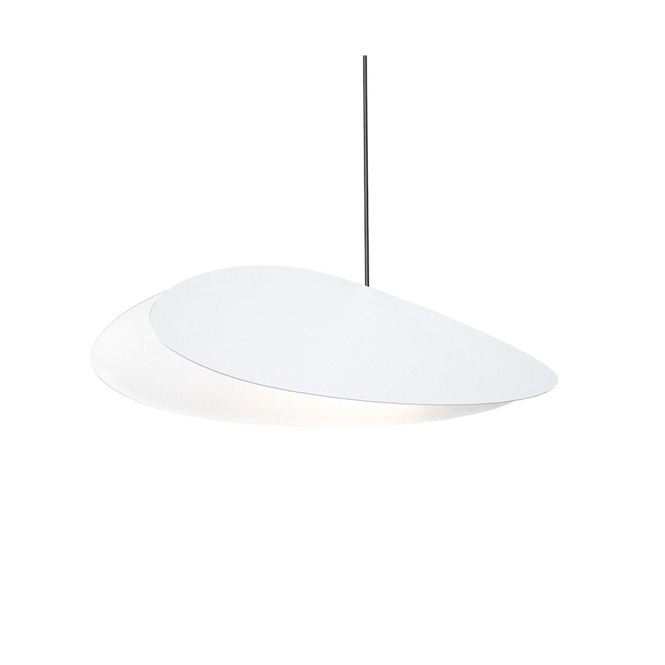 Suspension Papillons Simple - Oval long Blanc satiné by Sonneman | Luminaires & cie