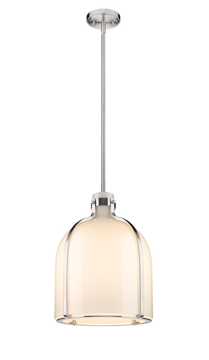 Suspension Pearson - Nickel brossé Opale blanc by Z-Lite | Luminaires & cie
