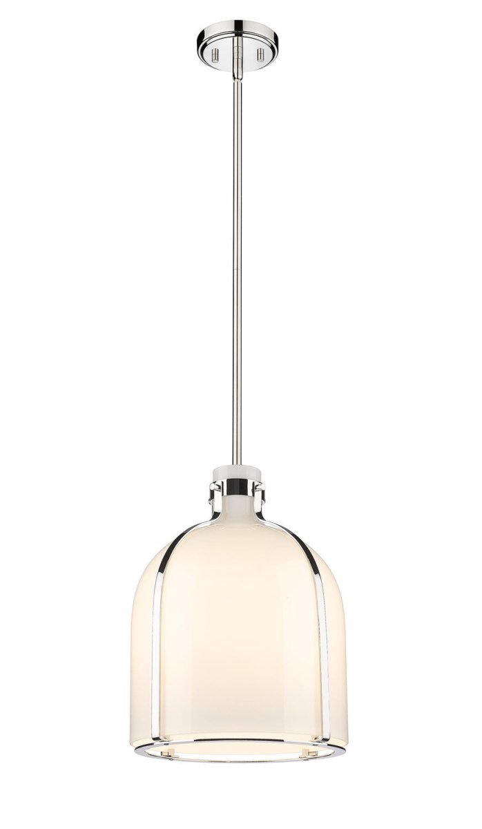 Suspension Pearson - Nickel poli Opale blanc by Z-Lite | Luminaires & cie