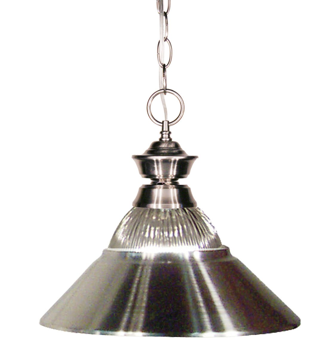 Suspension Pendant Lights - Nickel brossé Transparent strié + nickel brossé 14" by Z-Lite | Luminaires & cie