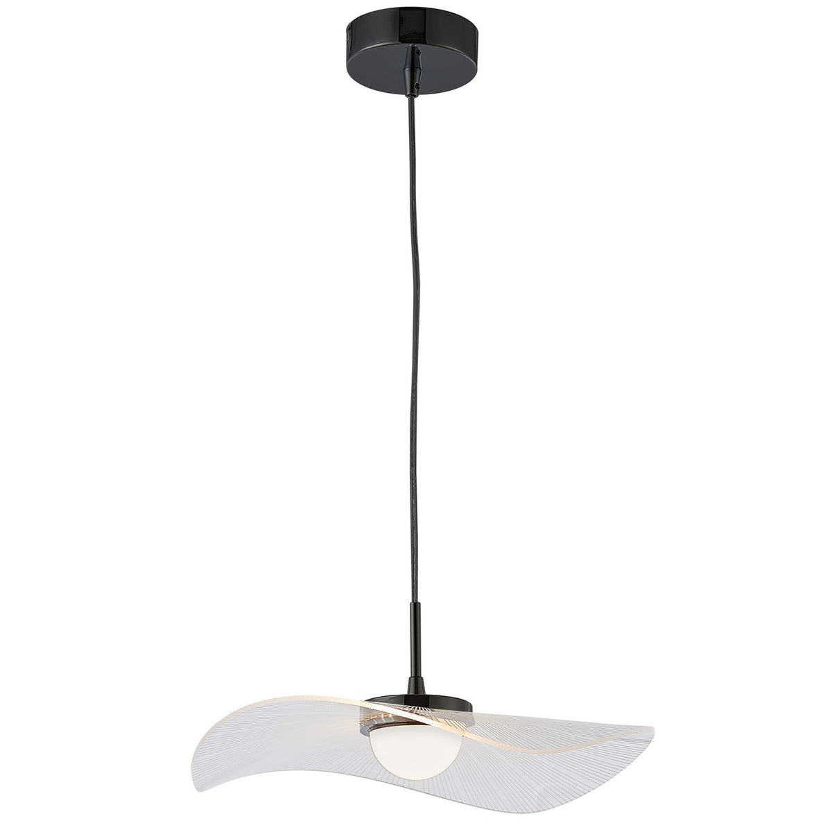 Suspension Percival Transparent & Blanc / Noir mat – Dainolite