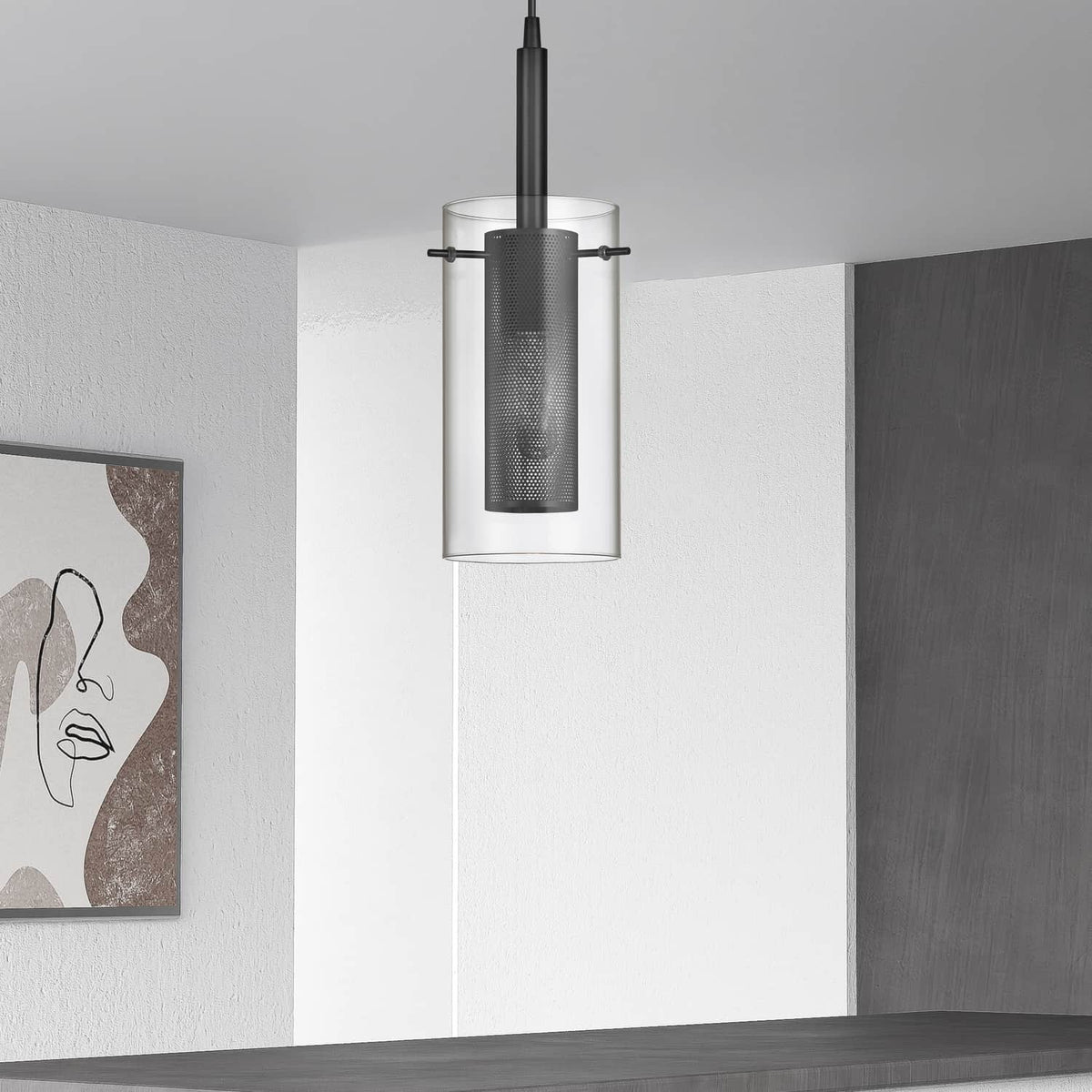 Mini-suspension Percy 5 1/2", Noir / Noir mat – vue 2