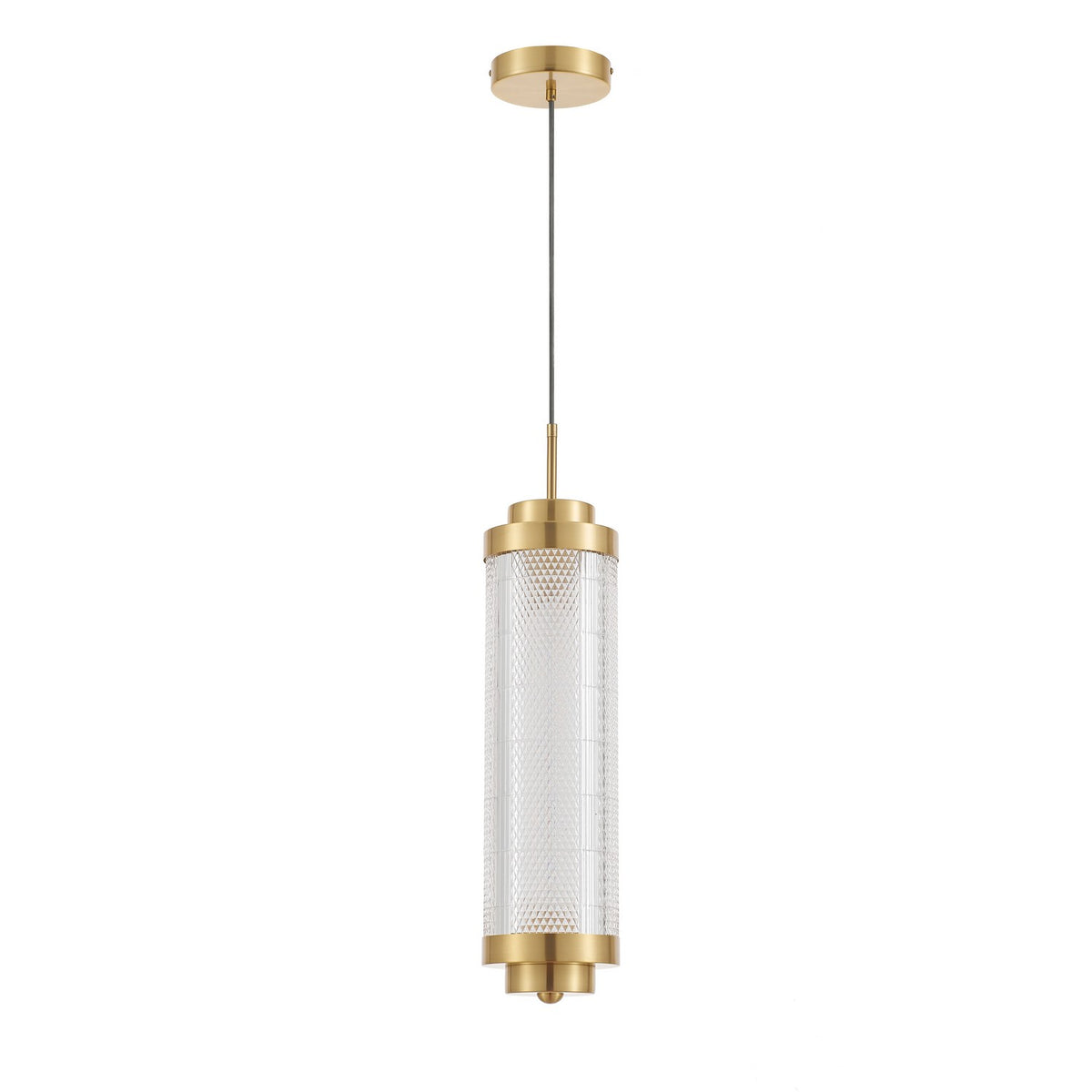 Mini-suspension Peri 19", Transparent / Laiton vieilli – Dainolite