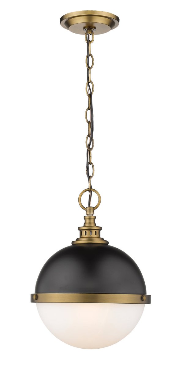 Suspension Peyton - Noir mat + Bronze d'usine 11 1/2" by Z-Lite | Luminaires & cie