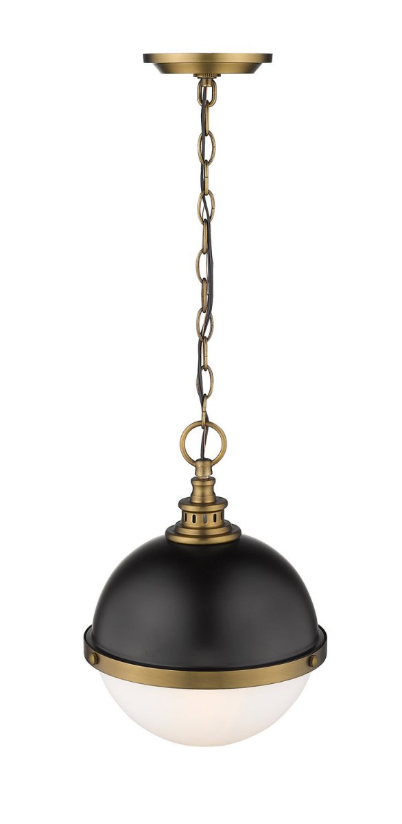 Suspension Peyton - Noir mat + Bronze d'usine 14 3/4" by Z-Lite | Luminaires & cie