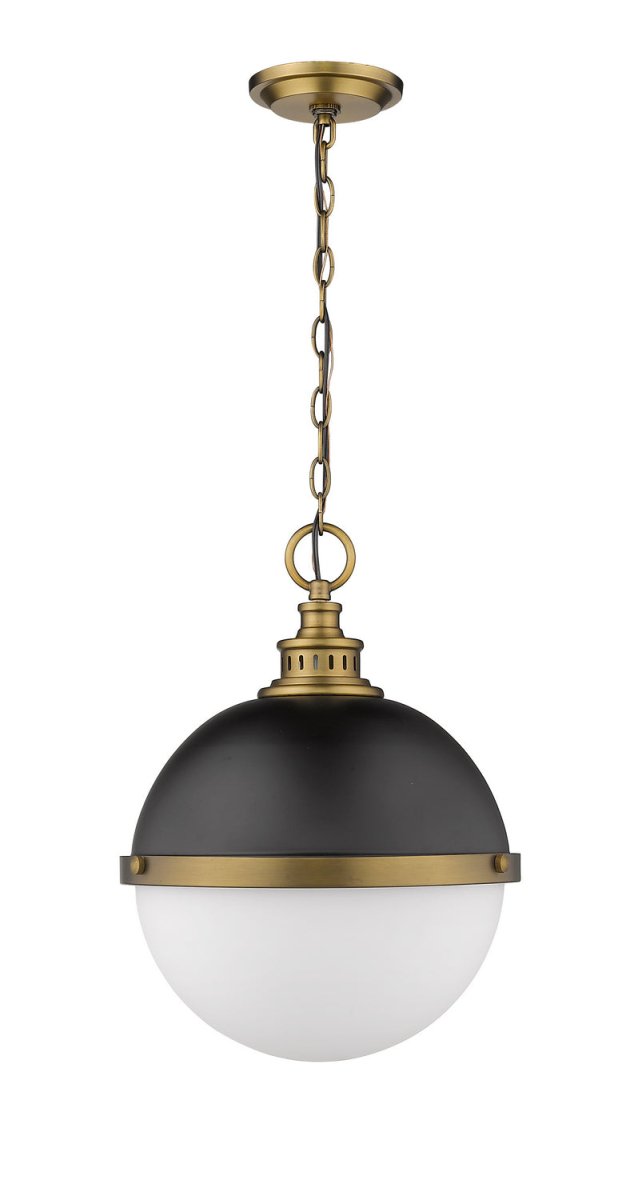 Suspension Peyton - Noir mat + Bronze d'usine 14 3/4" by Z-Lite | Luminaires & cie