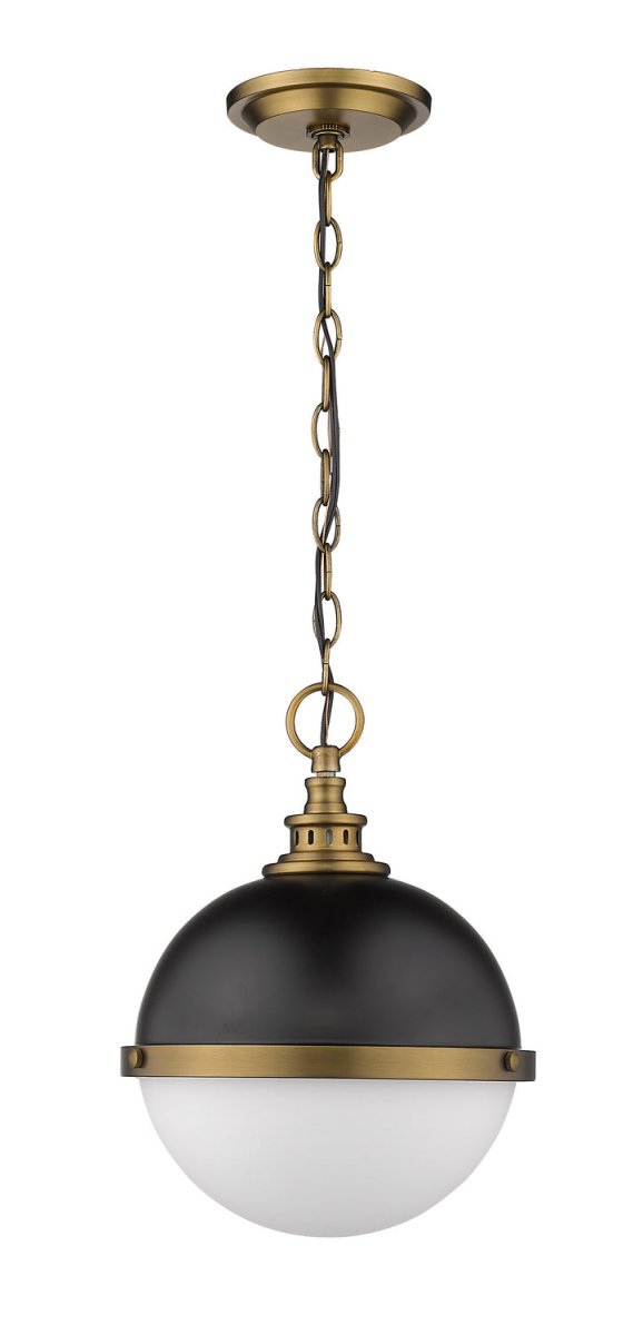 Suspension Peyton - Noir mat + Bronze d'usine 14 3/4" by Z-Lite | Luminaires & cie