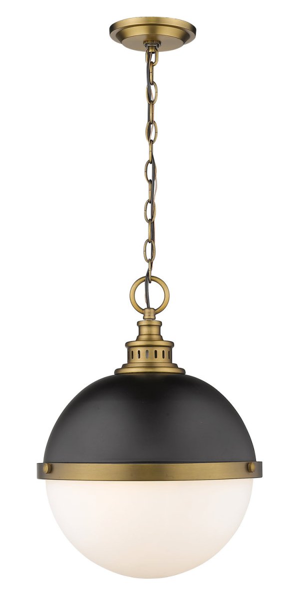 Suspension Peyton - Noir mat + Bronze d'usine 14 3/4" by Z-Lite | Luminaires & cie