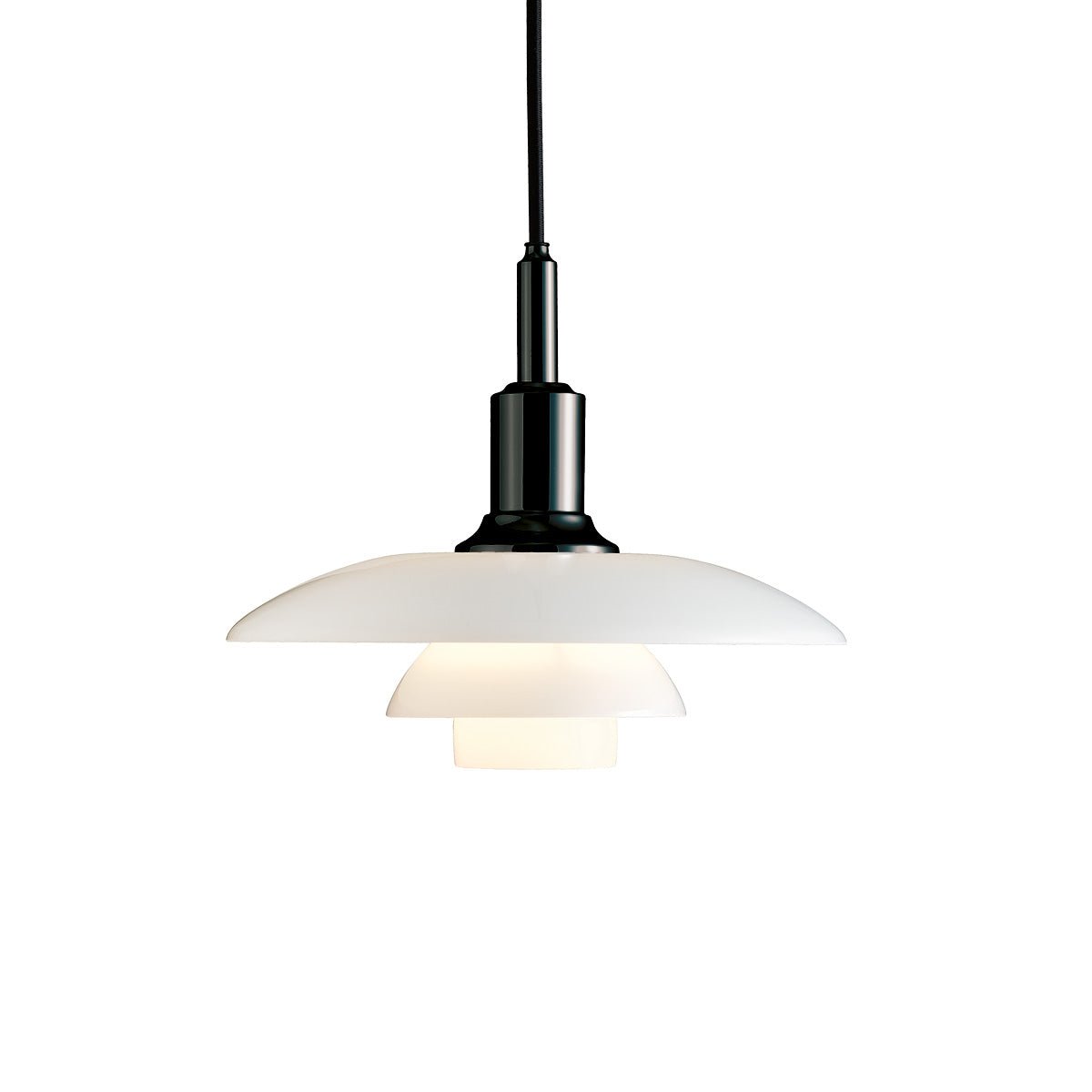 Suspension PH 3½ - 3 Glass - Noir métallisé by Louis Poulsen | Luminaires & cie