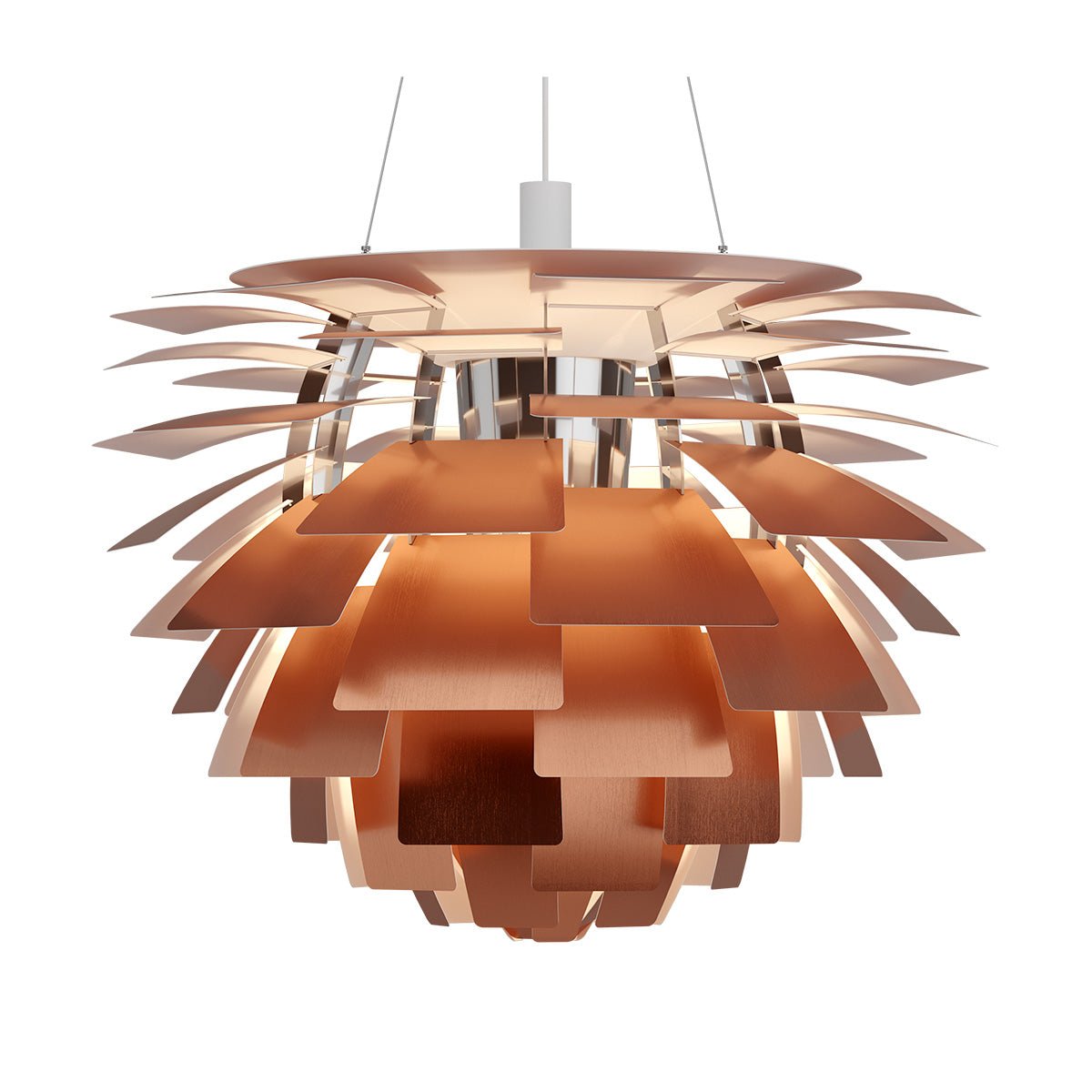 Suspension PH Artichoke - 33.1" Cuivre DEL 3000°K (Dim 0 - 10V) by Louis Poulsen | Luminaires & cie