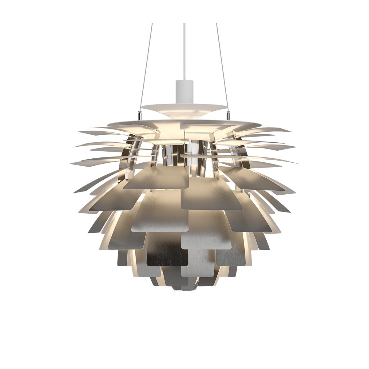 Suspension PH Artichoke - 23.6" Acier inoxydable DEL 2700°K (Dim 0 - 10V) by Louis Poulsen | Luminaires & cie