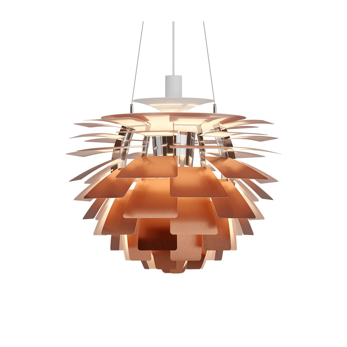 Suspension PH Artichoke - 23.6" Cuivre DEL 2700°K (Dim 0 - 10V) by Louis Poulsen | Luminaires & cie
