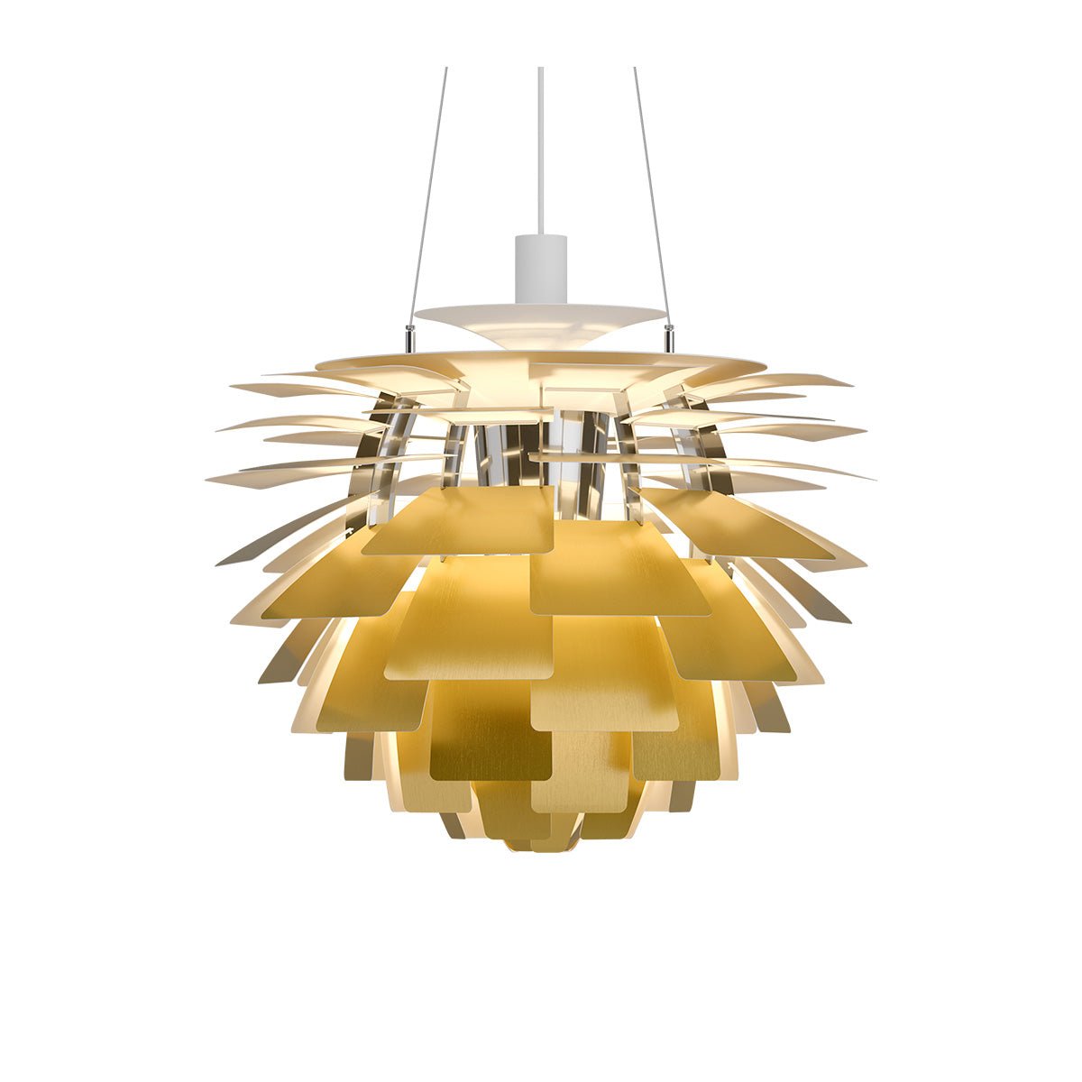 Suspension PH Artichoke - 23.6" Laiton DEL 3000°K (Dim 0 - 10V) by Louis Poulsen | Luminaires & cie