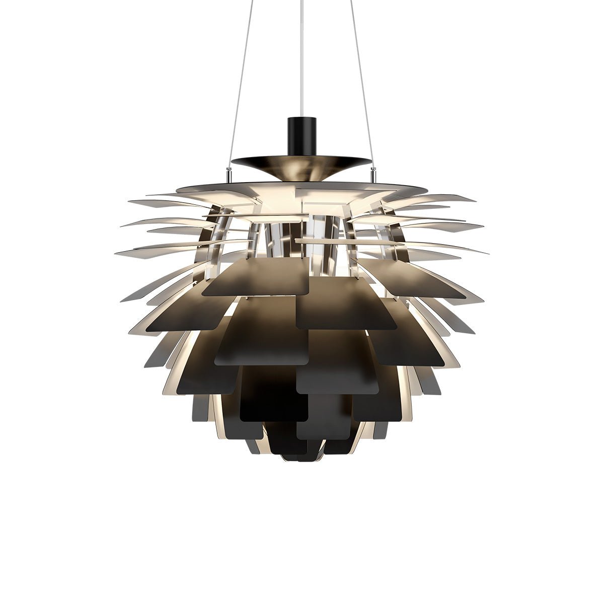 Suspension PH Artichoke - 23.6" Noir DEL 3000°K (Dim 0 - 10V) by Louis Poulsen | Luminaires & cie