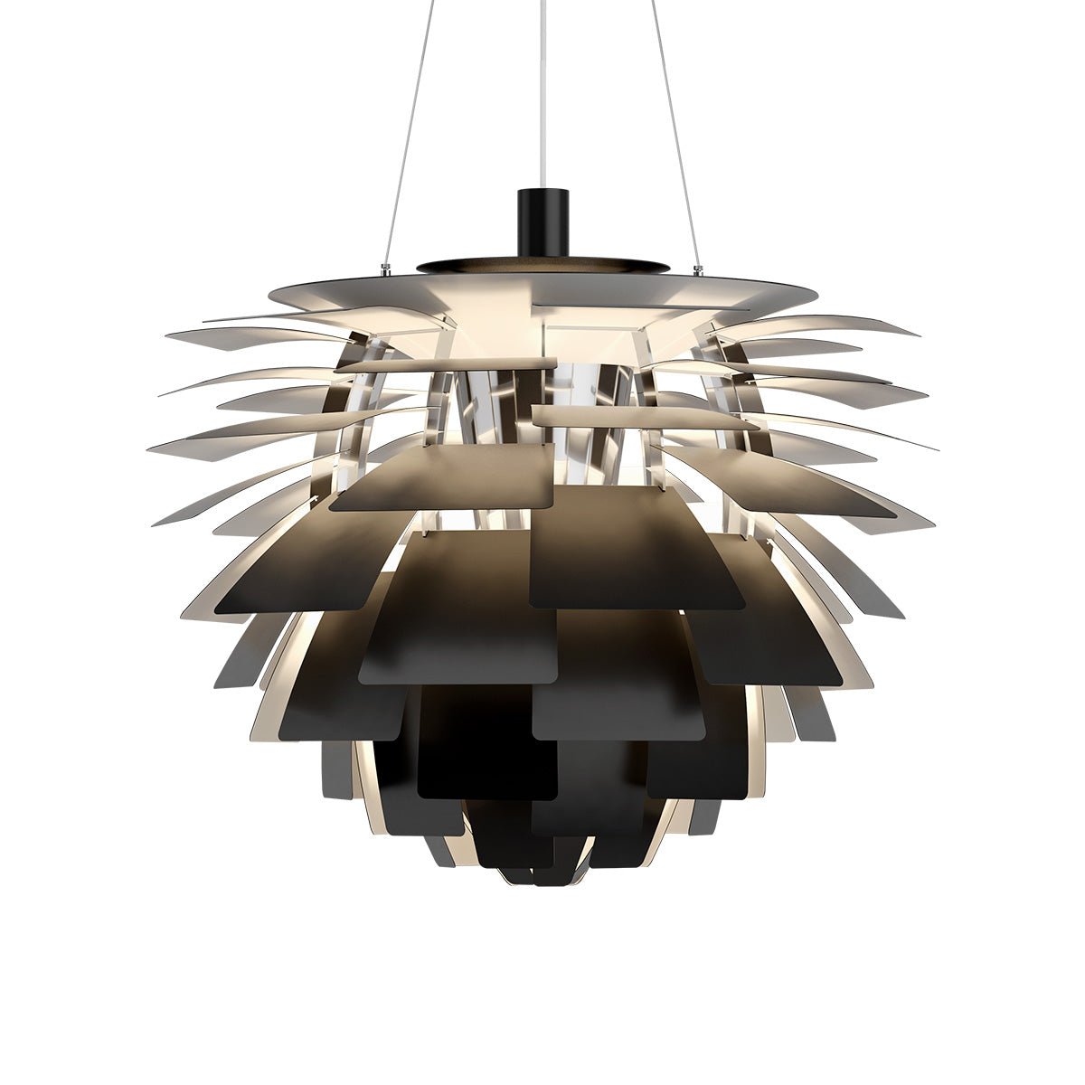 Suspension PH Artichoke - 28.3" Noir DEL 3000°K (Dim 0 - 10V) by Louis Poulsen | Luminaires & cie
