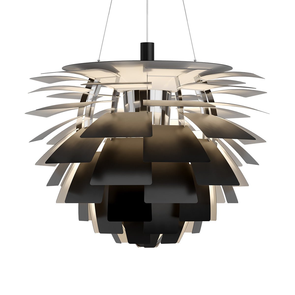 Suspension PH Artichoke - 33.1" Noir DEL 2700°K (Dim 0 - 10V) by Louis Poulsen | Luminaires & cie
