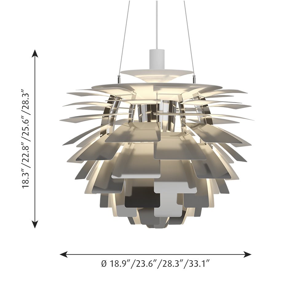 Suspension PH Artichoke - 33.1" Noir DEL 3000°K (Dim 0 - 10V) by Louis Poulsen | Luminaires & cie