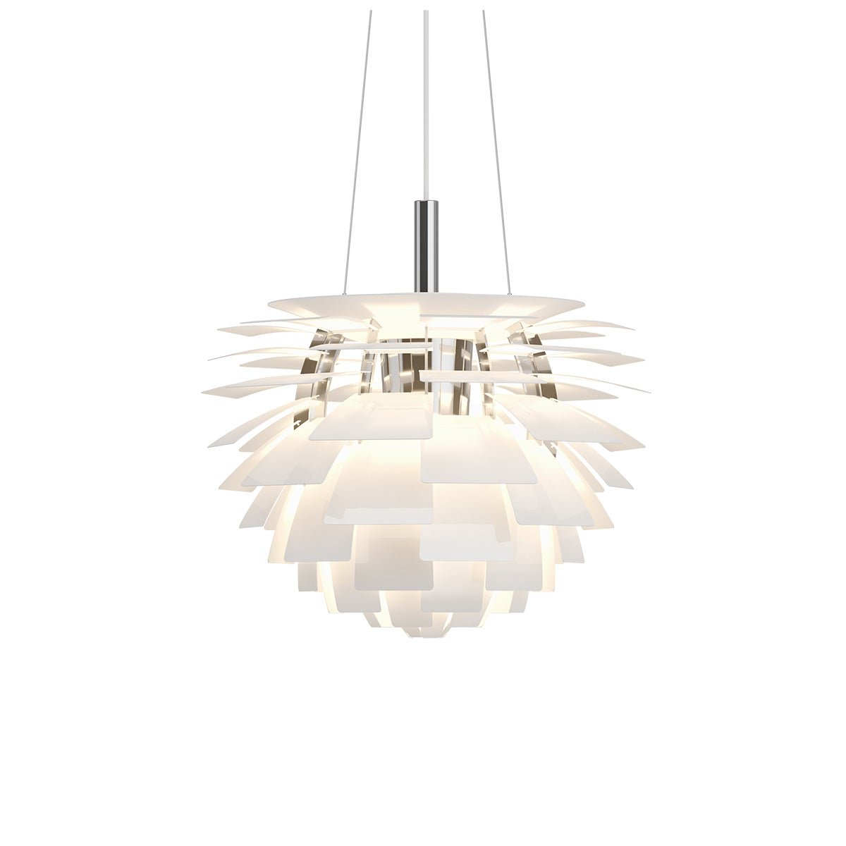Suspension PH Artichoke - 18.9" Blanc DEL DIM2WRM 3000°K - 1800°K by Louis Poulsen | Luminaires & cie