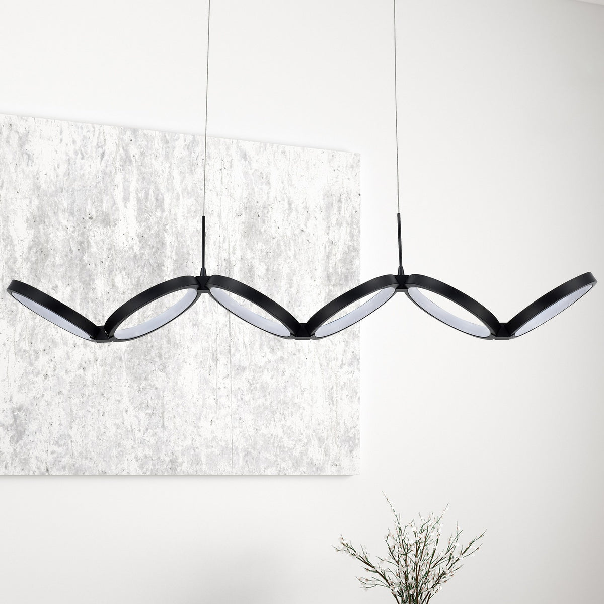 Suspension linéaire Philo Noir mat – vue 2