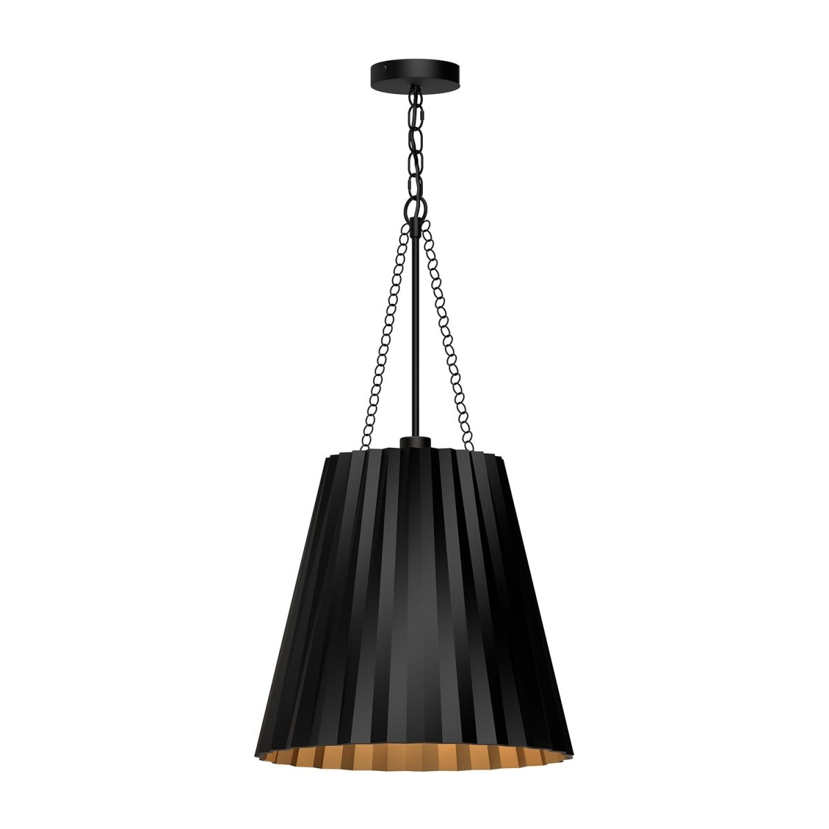 Suspension Plisse - Noir mat 16" by Alora Lighting | Luminaires & cie