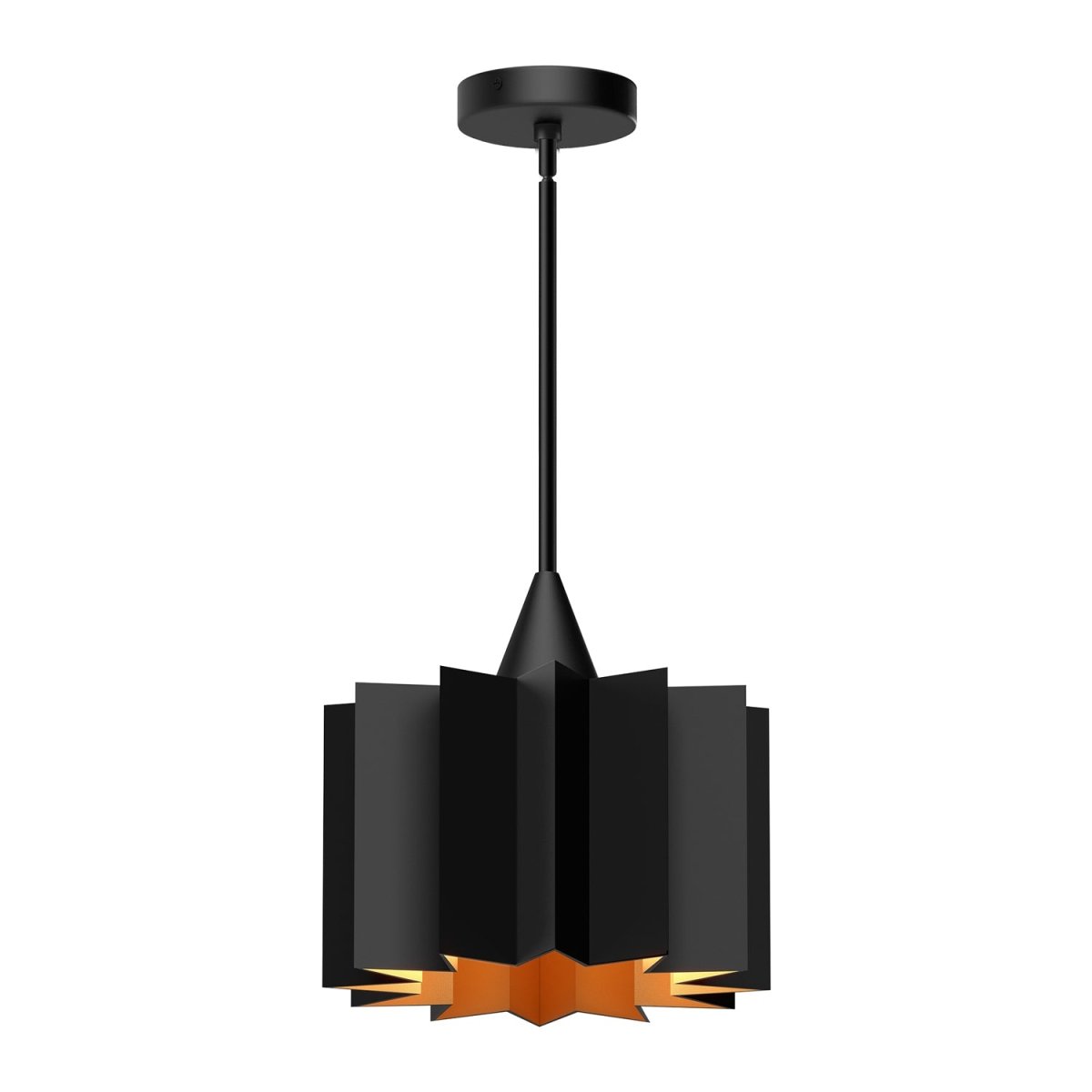 Suspension Plisse - Noir mat 11 5/8" by Alora Lighting | Luminaires & cie
